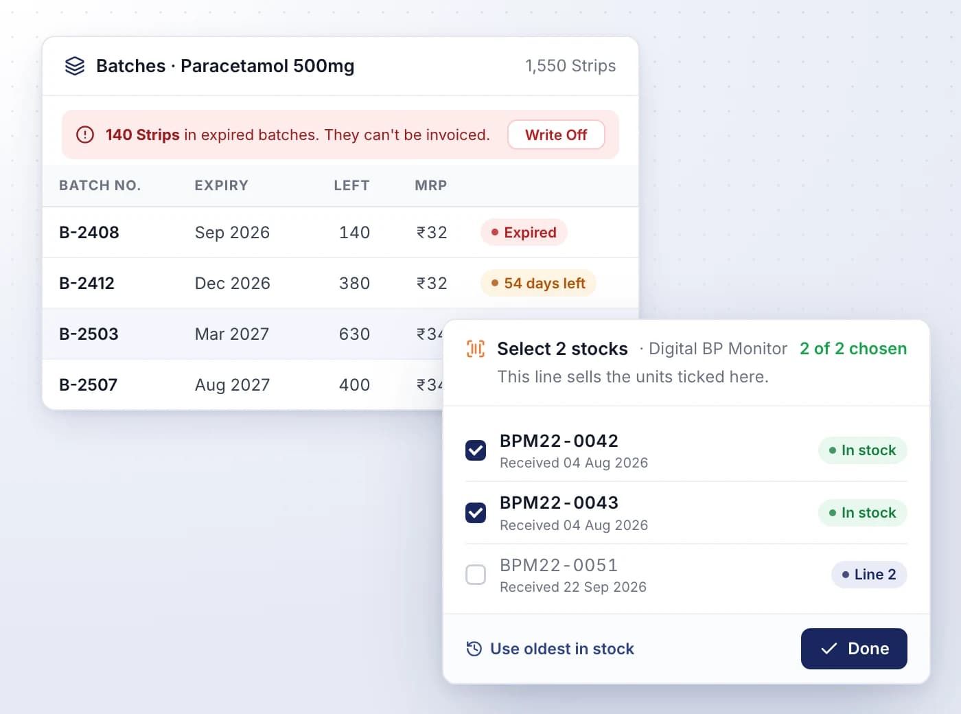 Track every batch's expiry, or every unit