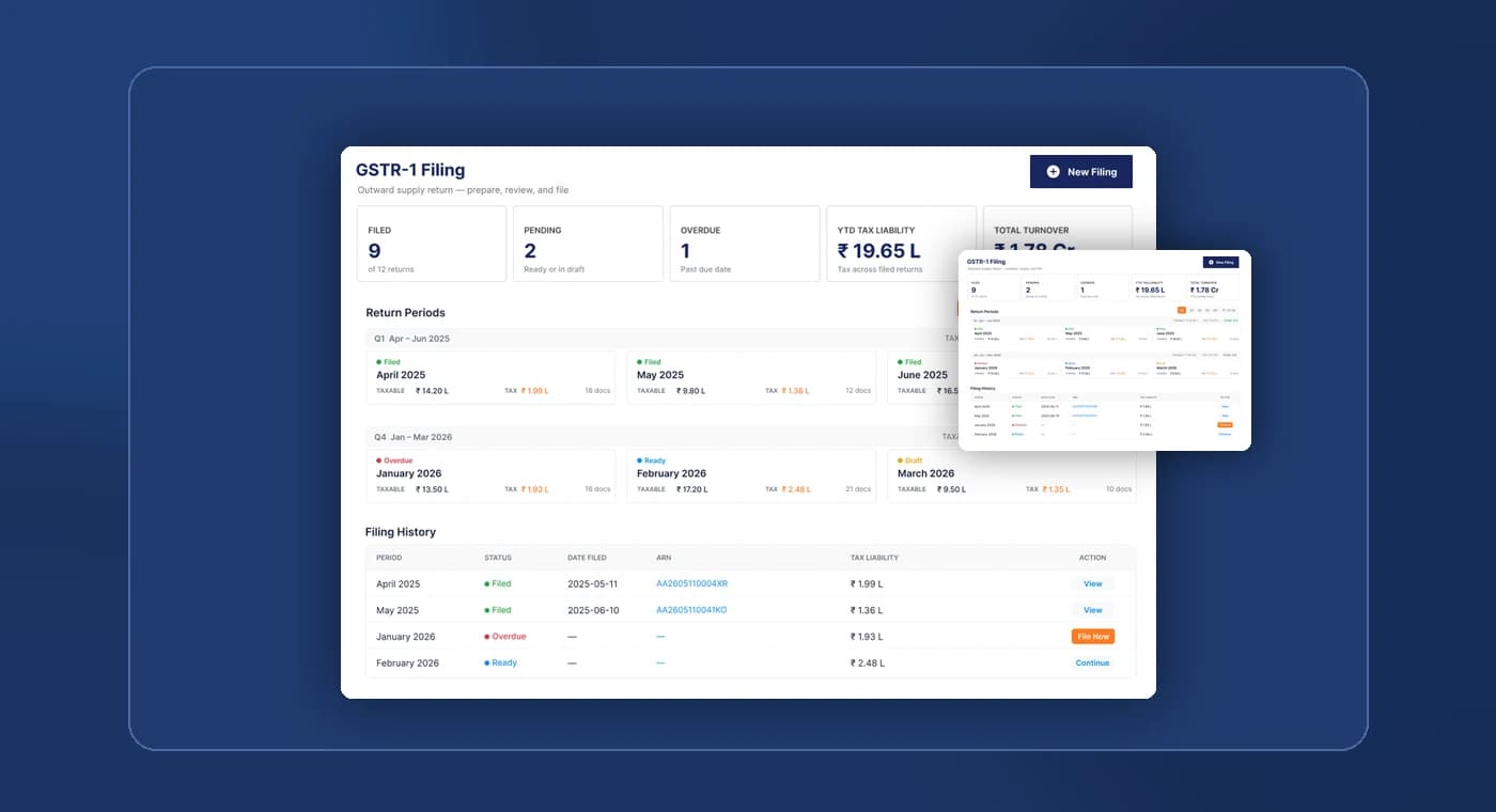 GSTR-1 dashboard