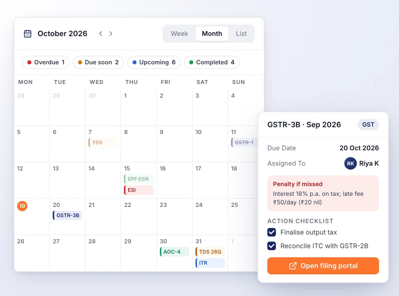 Statutory due dates and team tasks together