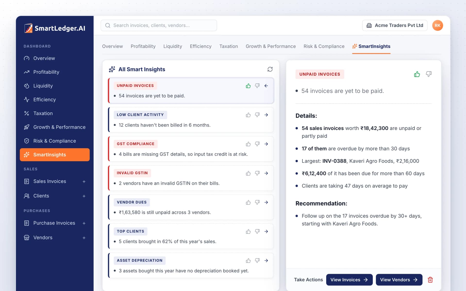 SmartInsights dashboard