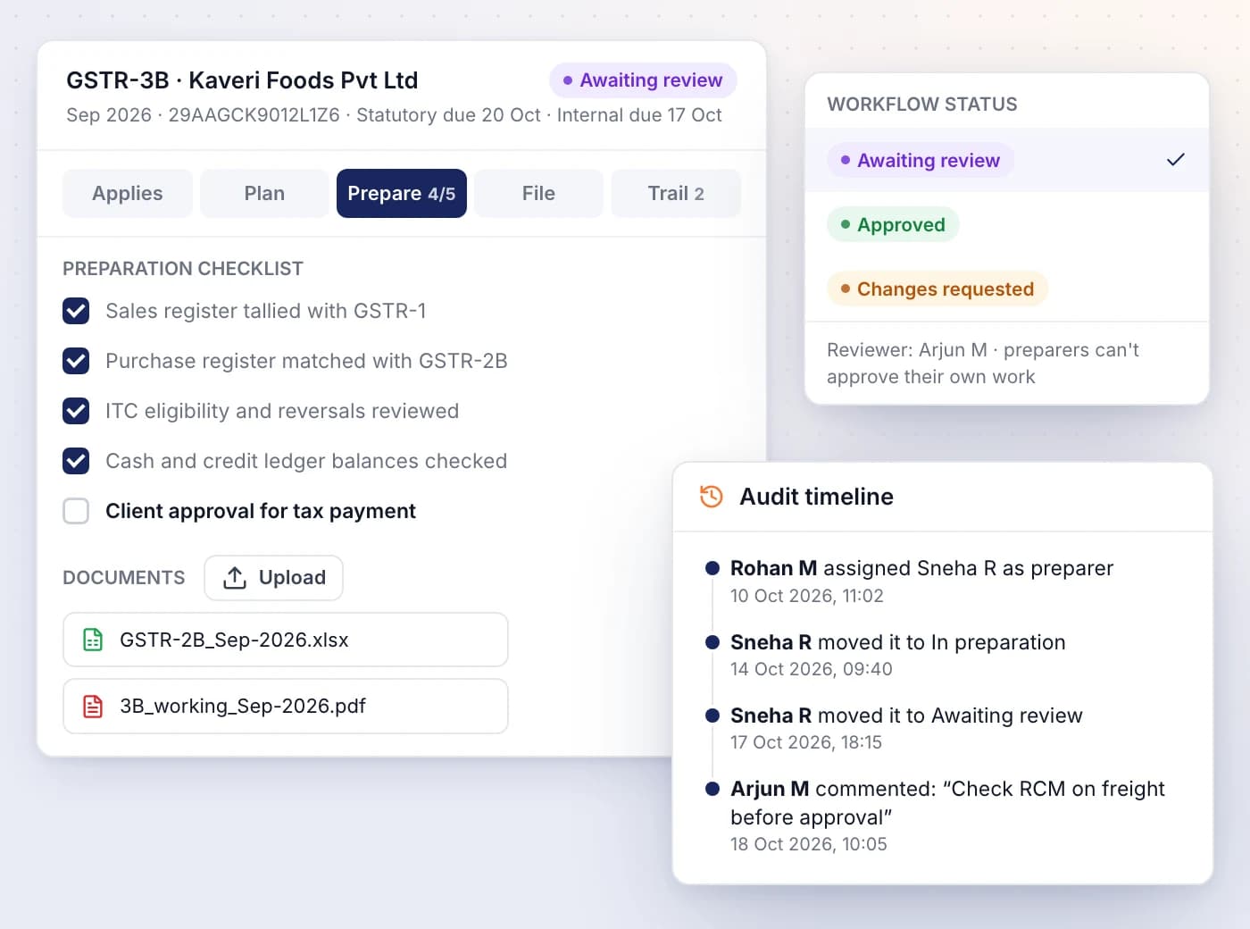 From preparation to filing, with an audit trail