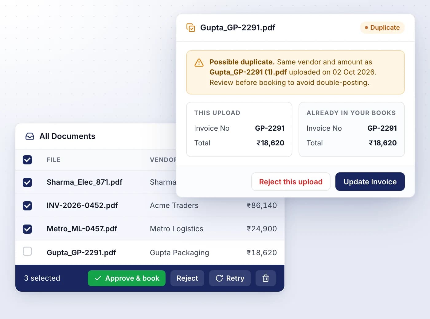 Catch duplicates, then clear the queue in bulk