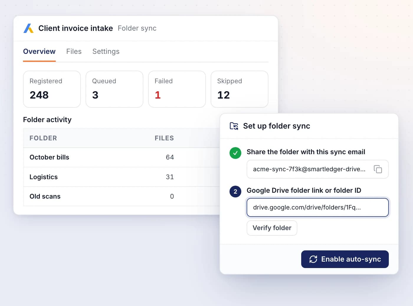 Turn a shared Drive folder into an inbox