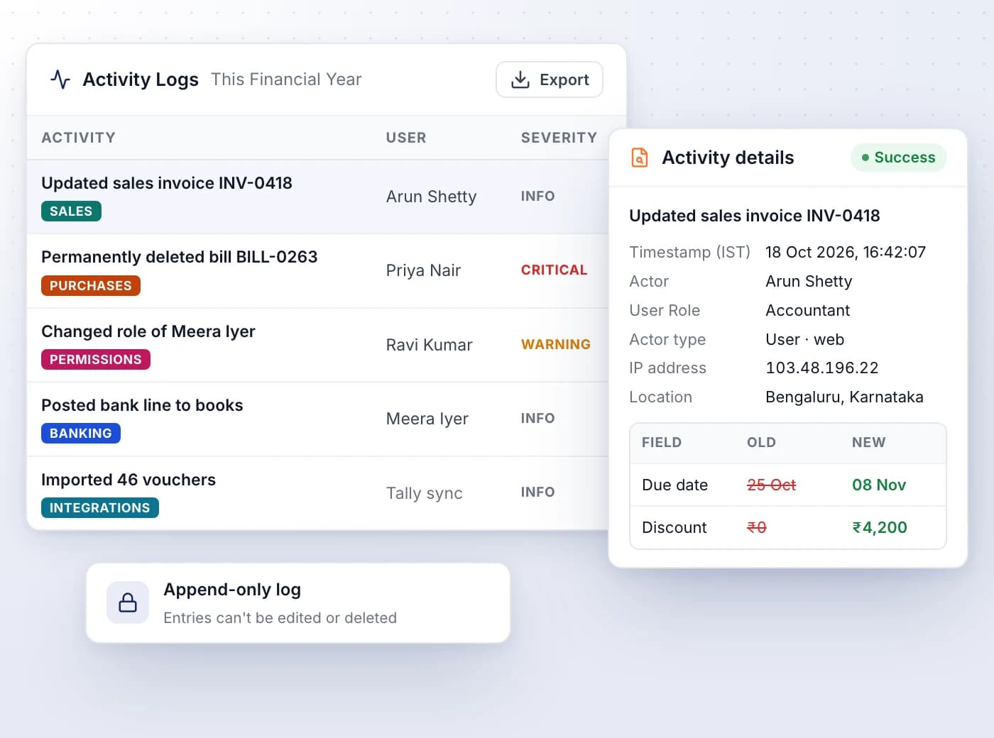 An audit trail nobody can edit