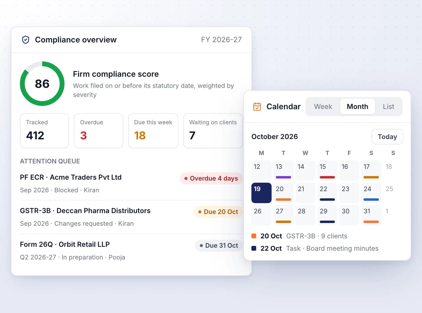 Know what every client owes, and when